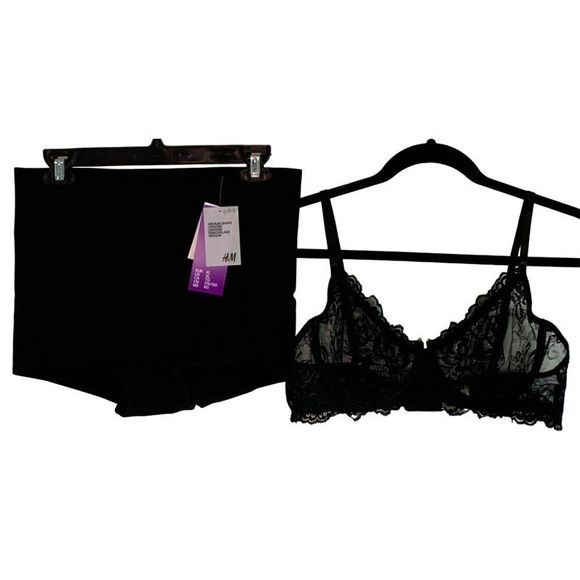 Lot of 2 Womens Shaper Bottom Tummy shortie and Lace Bra Black Size XL NWT 6248 - Picture 1 of 11